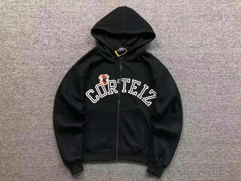 Conjunto Corteiz Arch Shield Zip Black