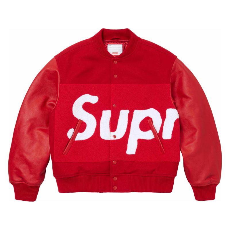 Jaqueta Supreme Big Logo Chenille Varsity Red