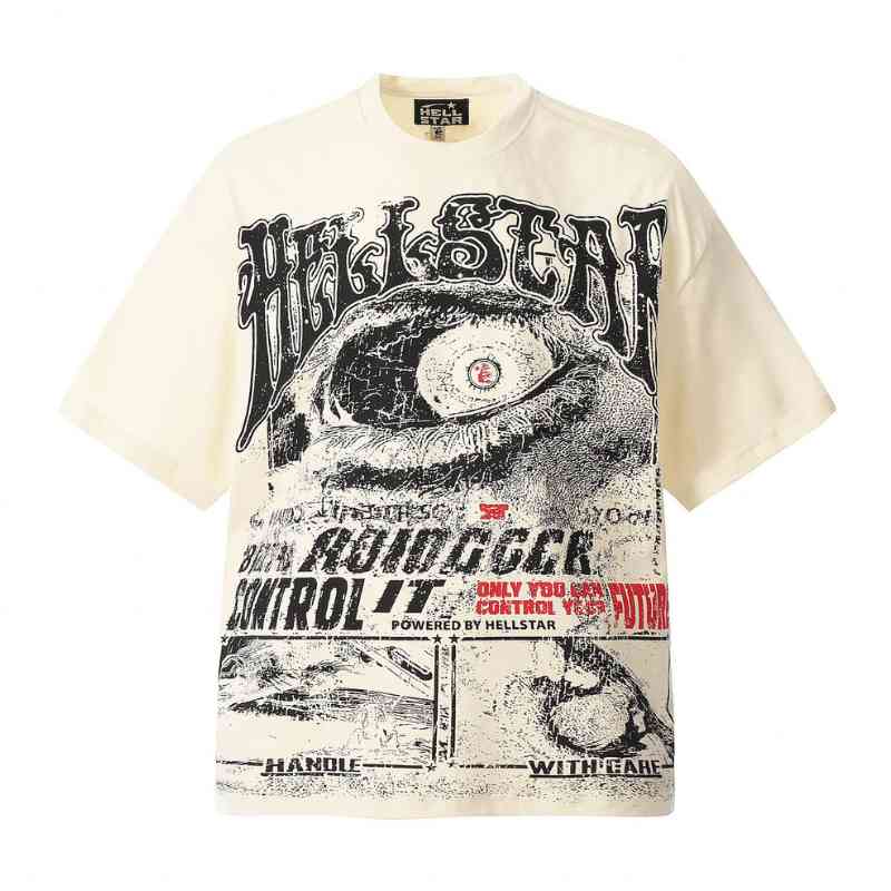 Camiseta Hellstar Crewneck Vintage Cream
