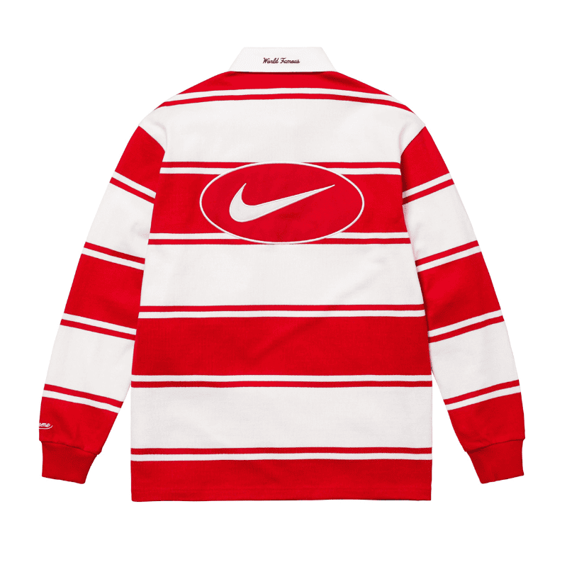 Camisa Supreme x Nike Stripe Rugby Vermelha/Branca Camisa Supreme x Nike Stripe Rugby Vermelha/Branca