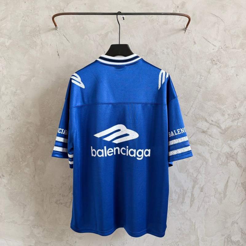 Camiseta Balenciaga Jersey V-neck Oversized Azul