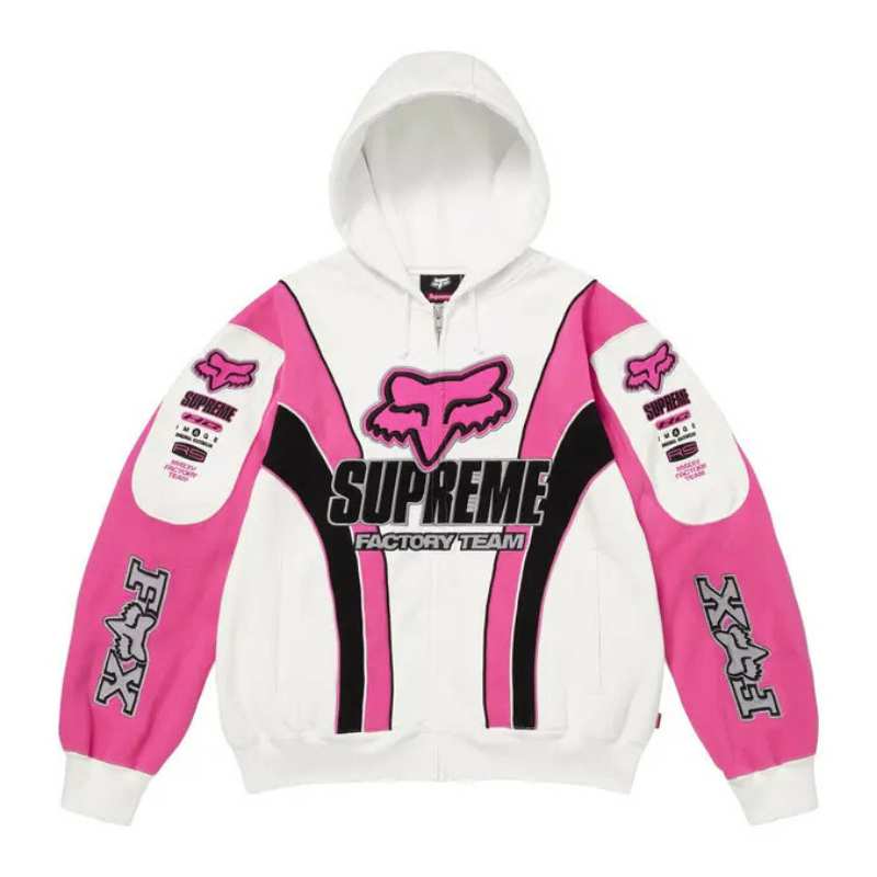 Jaqueta Supreme x Fox Racing Zip Up Hooded Pink