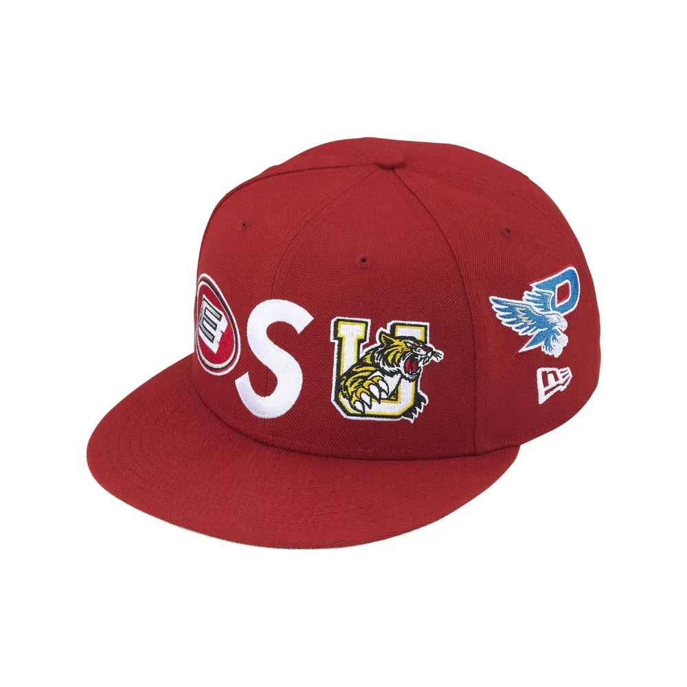 Boné New Era x Supreme Mascots S Logo Dark Red