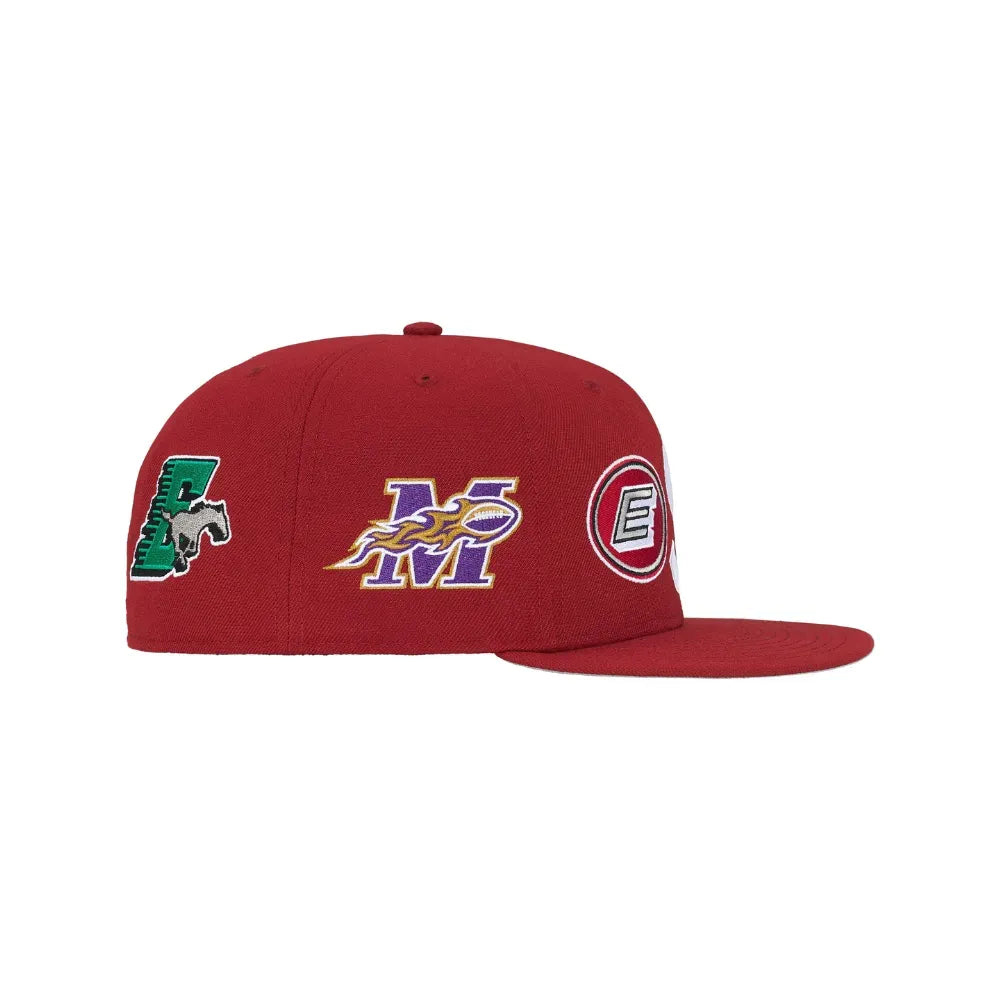 Boné New Era x Supreme Mascots S Logo Dark Red