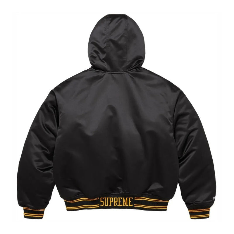 Jaqueta Supreme x Mitchell & Ness Varsity Satin Black