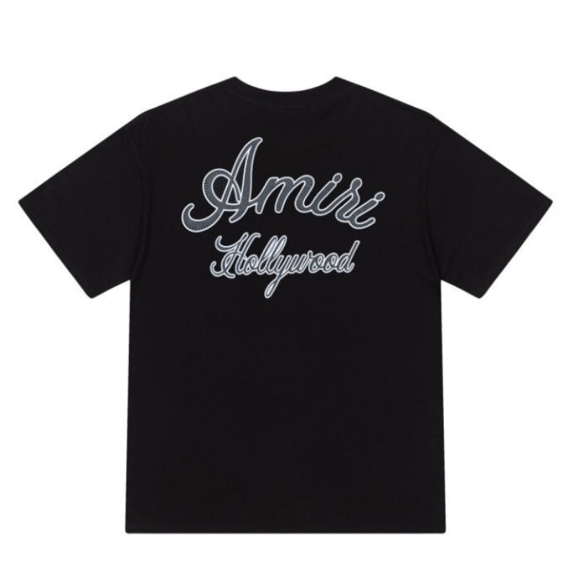 Pronta Entrega - Camiseta Amiri Hollywood Logo Preta