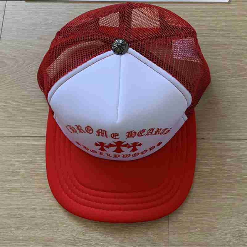 Boné Chrome Hearts King Taco Trucker Vermelho/Branco