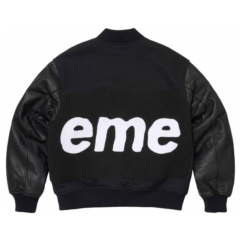 Jaqueta Supreme Big Logo Chenille Varsity Black