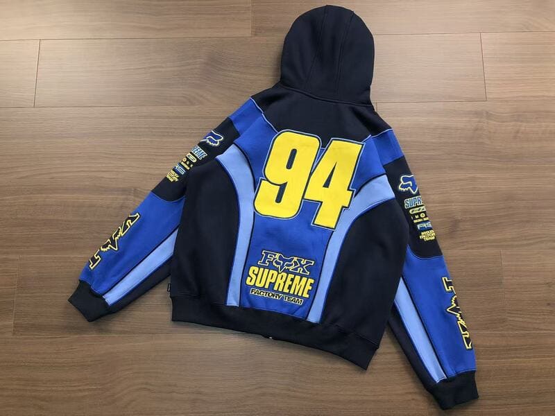 Jaqueta Supreme x Fox Racing Zip Up Hooded Blue