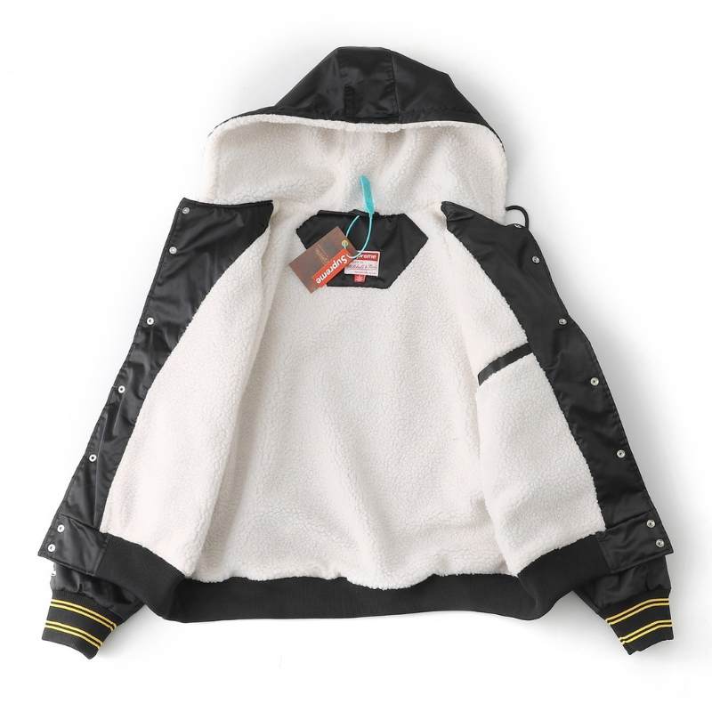 Jaqueta Supreme x Mitchell & Ness Varsity Satin Black