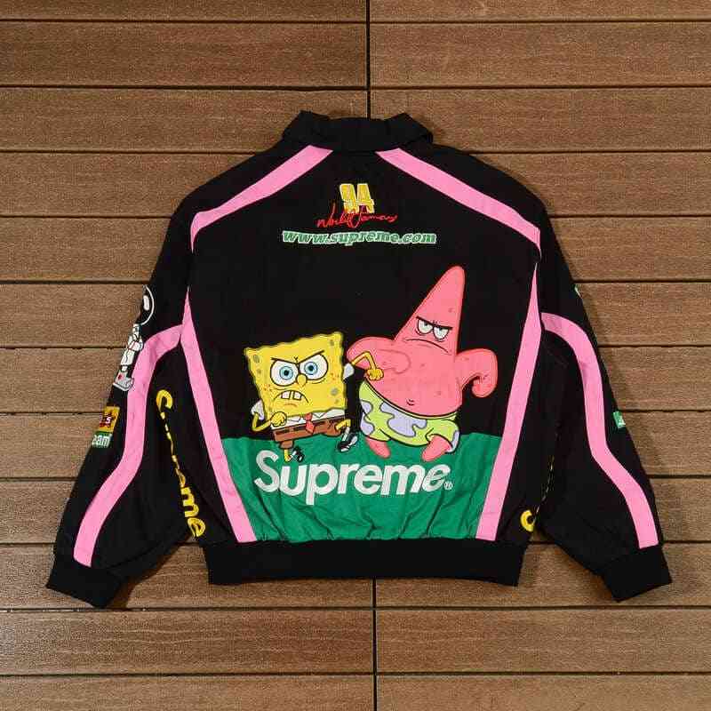 Jaqueta Supreme Jeff Hamilton Racing x Bob Esponja Preta