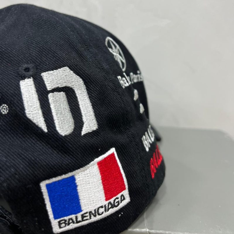 Boné Balenciaga Racer Cotton Drill Black