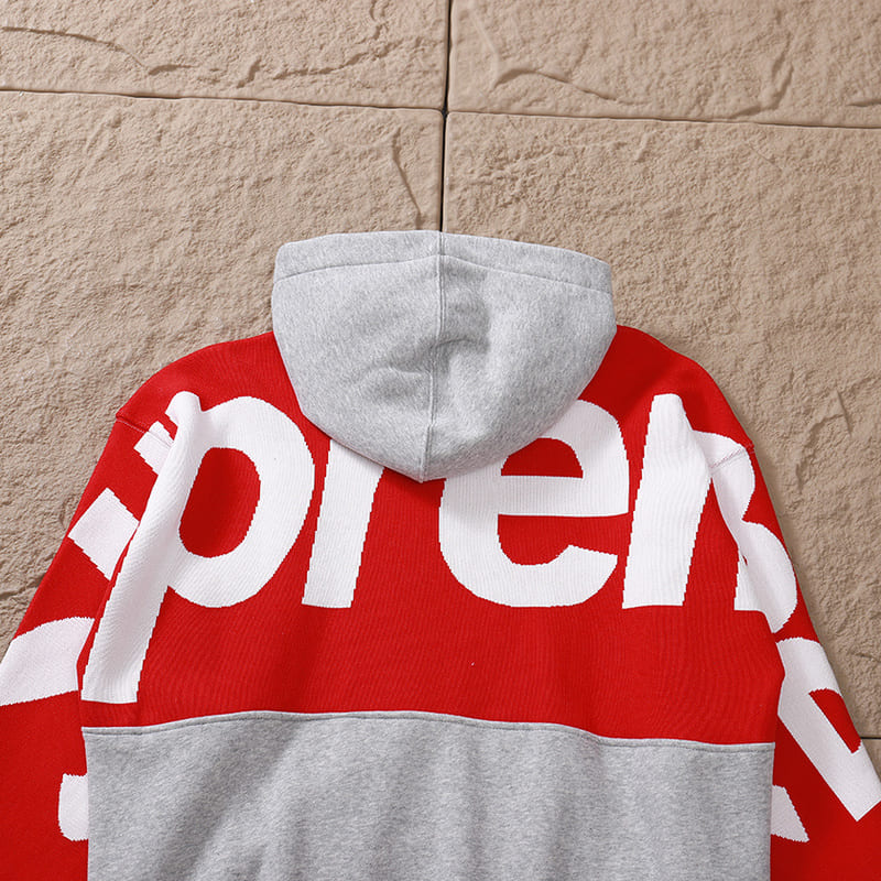 Moletom Supreme Big Logo Jacquard Red Grey