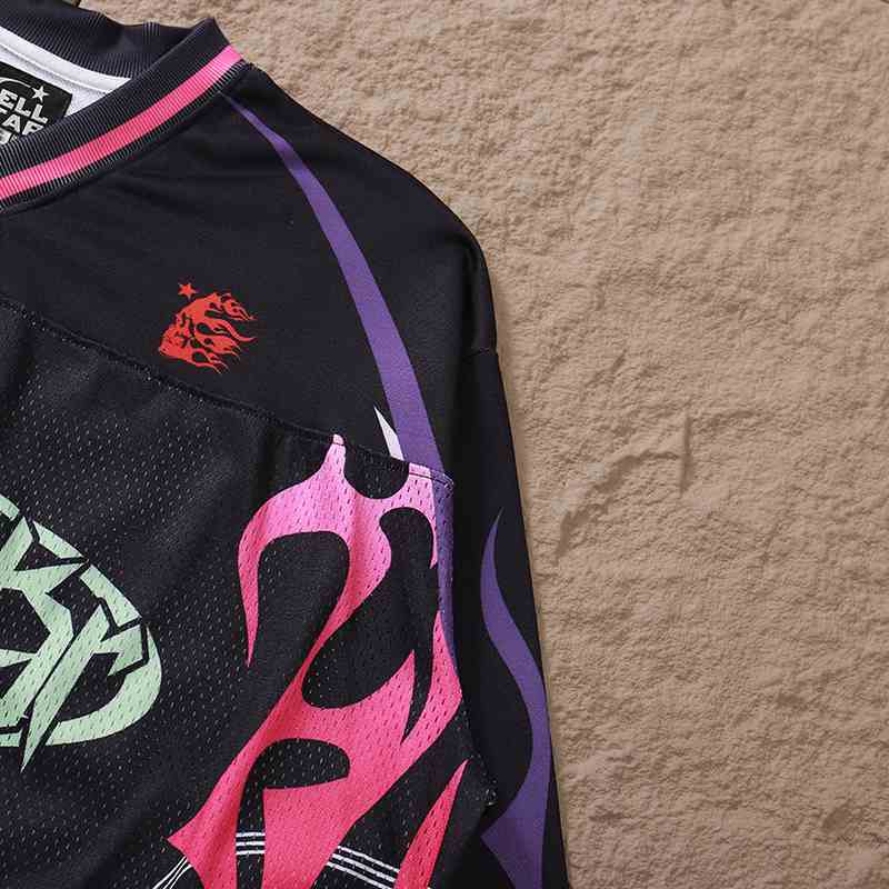 Camisa Hellstar Jersey Long Pink Flame