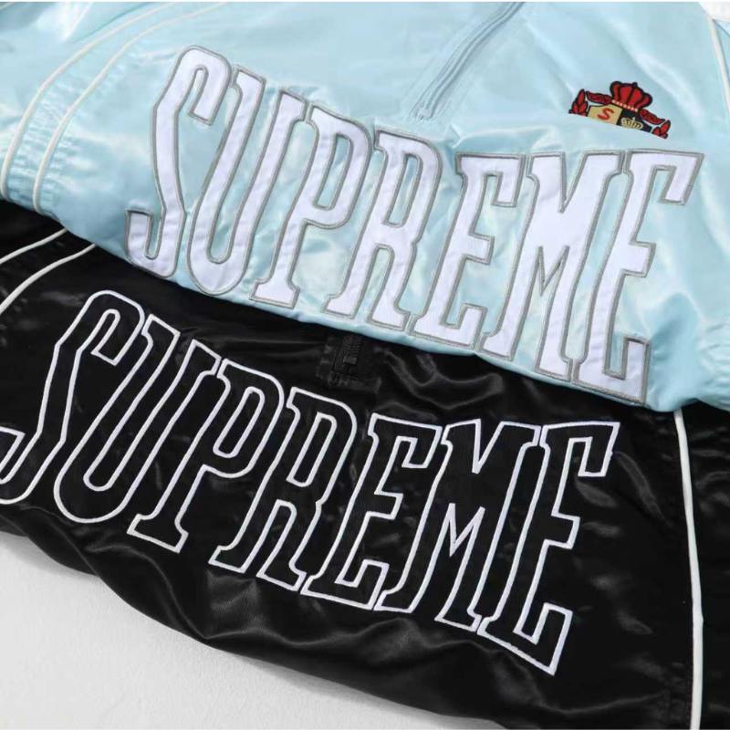 Jaqueta Supreme Satin Piping Pullover Black