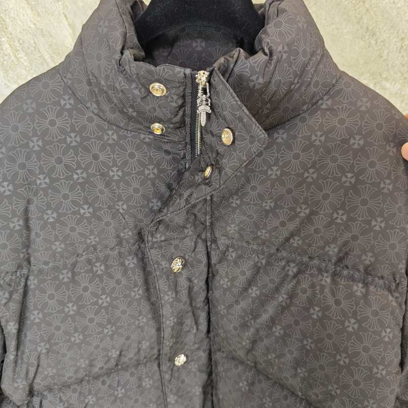 Jaqueta Chrome Hearts Monogram Print Puffer Black