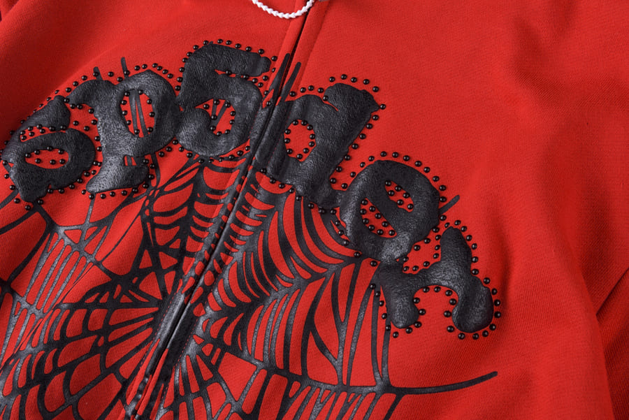 Moletom Sp5der OG Web Studded Zip Red