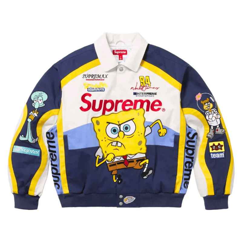 Jaqueta Supreme Jeff Hamilton Racing x Bob Esponja Branca