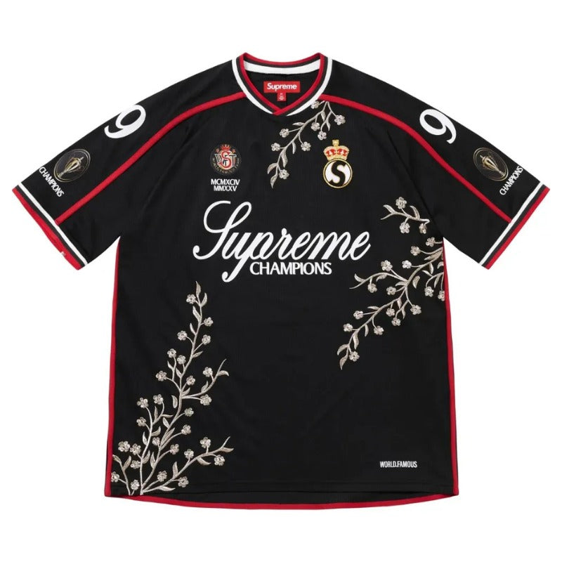Floral Soccer Jersey Supreme M シュプリーム Camiseta Supreme Floral Soccer Jersey Black