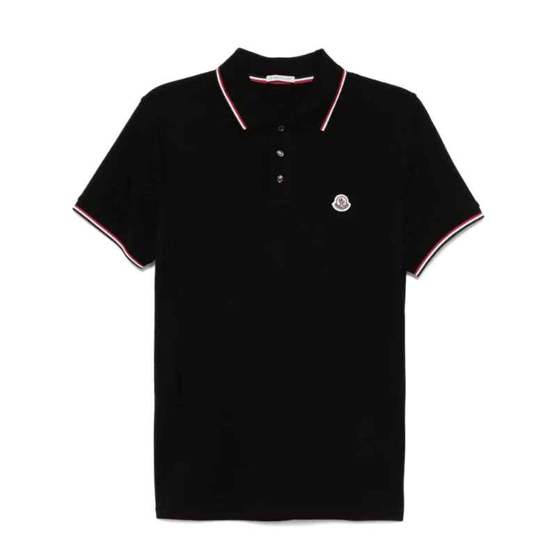 Camiseta Moncler Rib Polo Preta