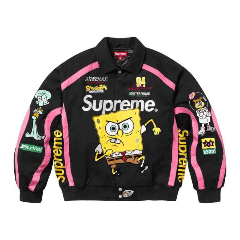 Jaqueta Supreme Jeff Hamilton Racing x Bob Esponja Preta