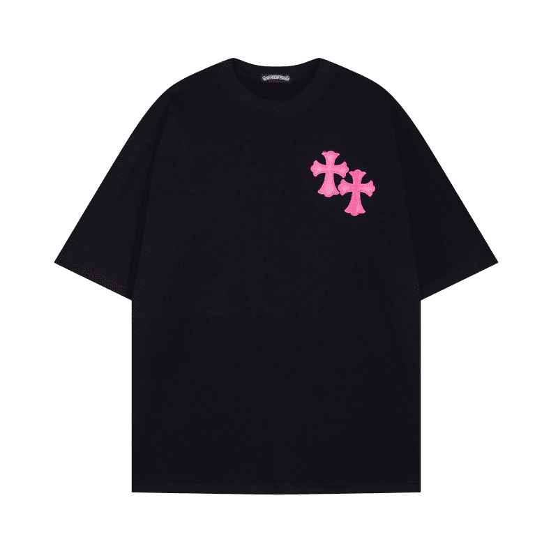 Camiseta Chrome Hearts Pink Cross Preta