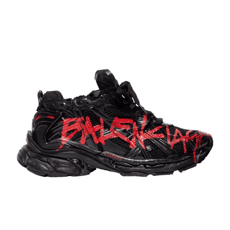 超希少 BALENCIAGA Runner Sneaker Graffiti Balenciaga Runner Graffiti Sneaker in Black