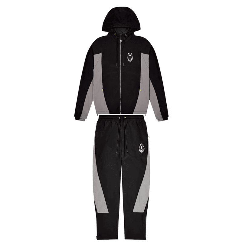 完売品 Trapstar BLACK/WHITE セットアップ 上下 XS Conjunto Trapstar Irongate Football Tracksuit Preto/Cinza