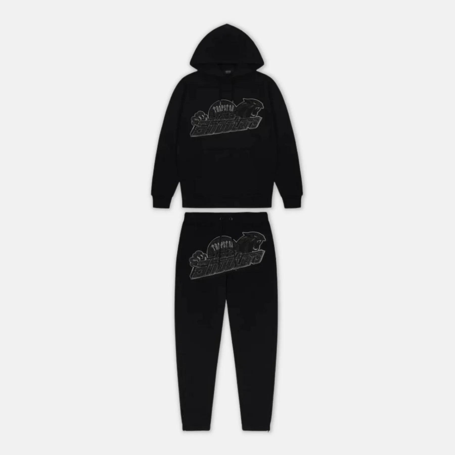 TRAPSTAR ブラック スウェットセット Conjunto Trapstar Shooters Black Monochrome