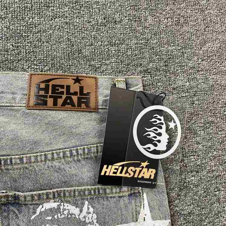 Calça Hellstar Torn Jeans Logo