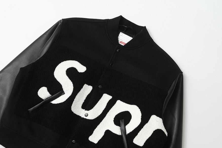 Jaqueta Supreme Big Logo Chenille Varsity Black