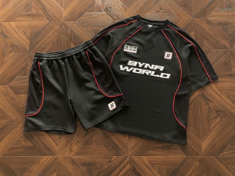Conjunto Syna World Perforated Perfomance Black Red