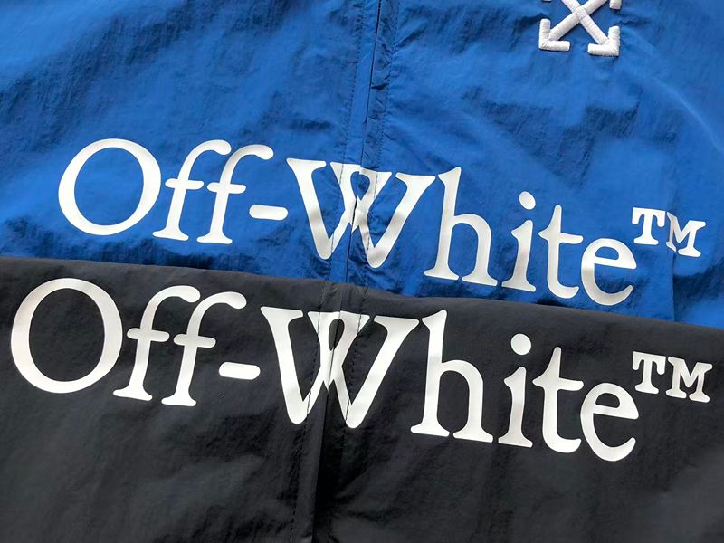 Jaqueta Off-White Twill Arrow Pattern Zipper Blue