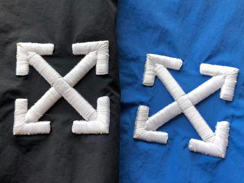 Jaqueta Off-White Twill Arrow Pattern Zipper Blue