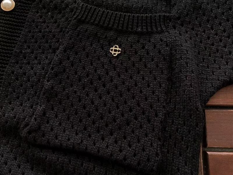 Conjunto Casablanca Crochê Preto e Branco