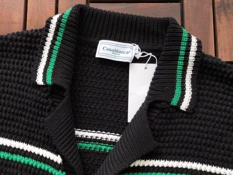 Pronta Entrega - Camiseta Casablanca Crochê Preta e Verde