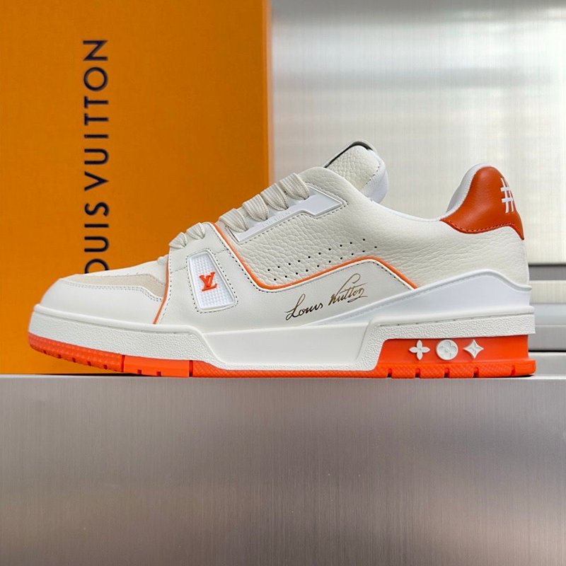 Louis Vuitton LV Trainer White Orange