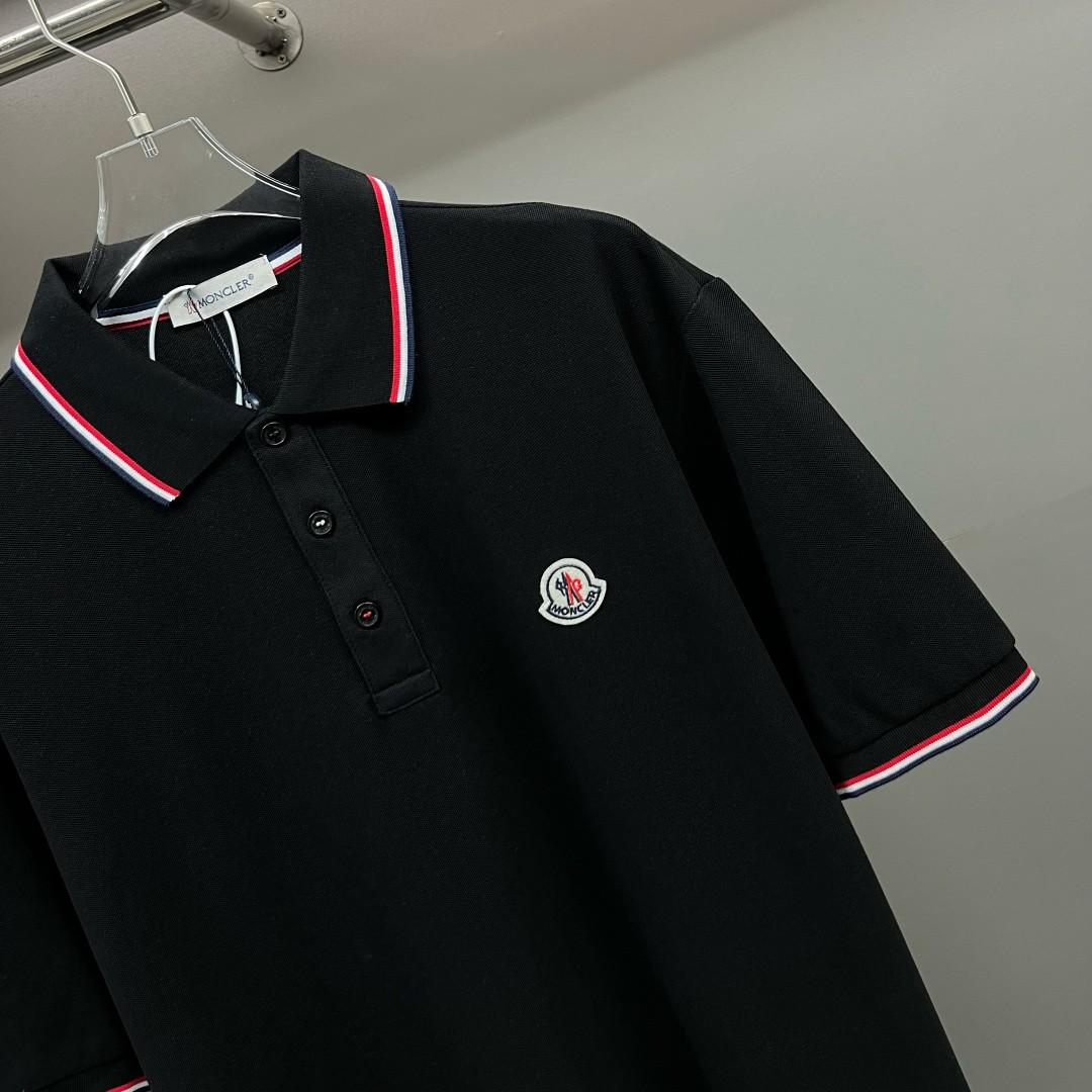 Camiseta Moncler Rib Polo Preta