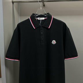 Camiseta Moncler Rib Polo Preta