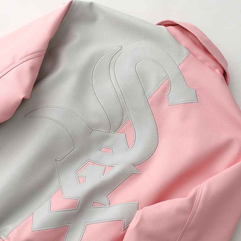 Jaqueta Supreme x Chicago White Sox Couro Varsity Pink