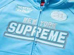 Moletom Supreme Football Zip Up Hooded Light Blue