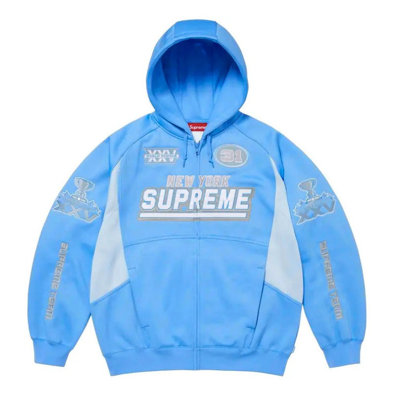 Moletom Supreme Football Zip Up Hooded Light Blue