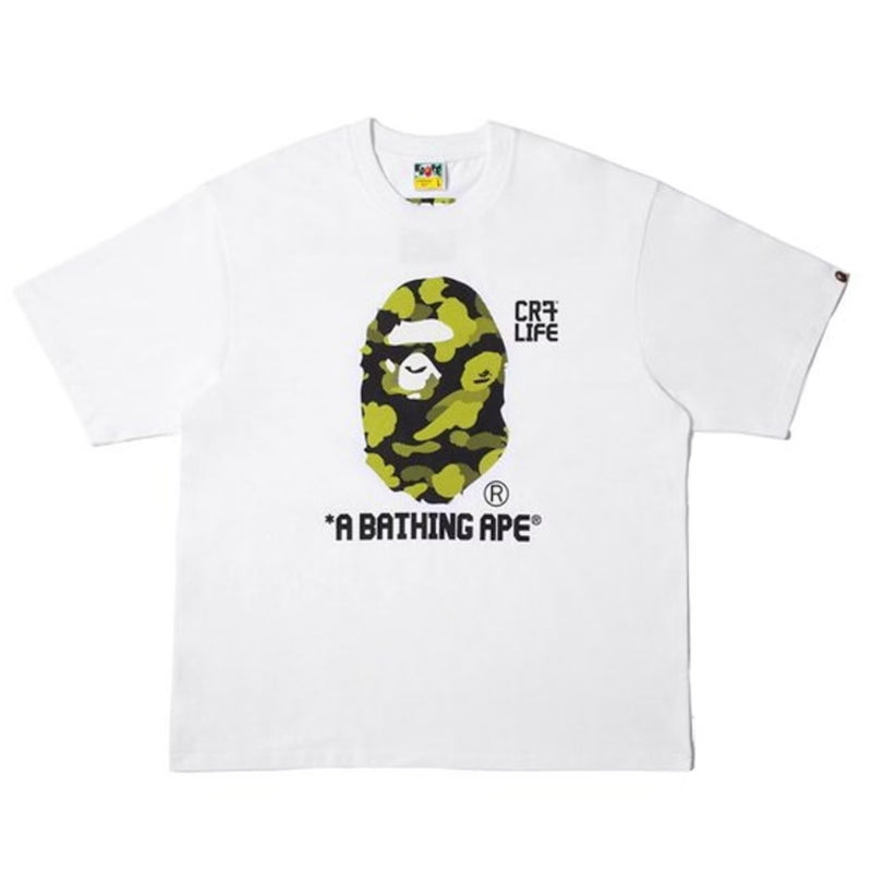 Camiseta BAPE x CR7Life Big Ape Head Camo Branca