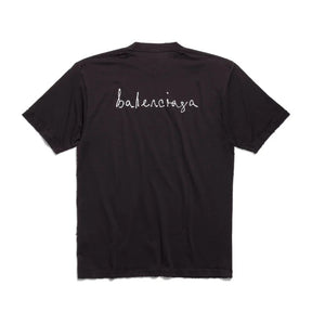 Camiseta Balenciaga Oversized Lovey  Fit in Preta