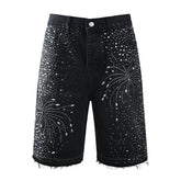 Bermuda Purple Brand Jeans Diamonds Black