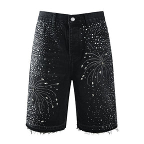 Bermuda Purple Brand Jeans Diamonds Black