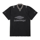 Camiseta Balenciaga Football V-neck Oversized Preta