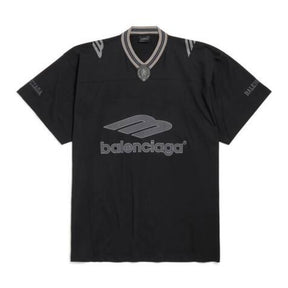 Camiseta Balenciaga Football V-neck Oversized Preta