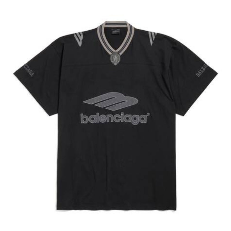 Camiseta Balenciaga Football V-neck Oversized Preta