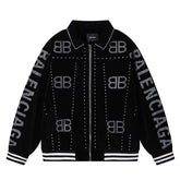 Jaqueta Balenciaga Silver Studs Preta